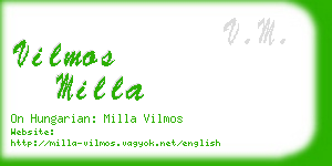 vilmos milla business card